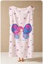 Fairytale Ballerina Girl Blue Floral Wreath Patterned 70X150 Beach Towel - Cotton Bath Towel - 5