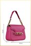 Lia Women's Hand and Shoulder Bag with Chain Buckle Accessories - Fuchsia - 2