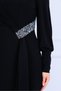Sandy Fabric Flexible Collar and Waist Stone Detailed Plus Size Hijab Evening Dress Tbselb90 - 7