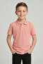 Children's Salmon 2-Piece Polo Collar Short Sleeve and Long Sleeve School T-Shirt Set - 2