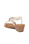 White Genuine Leather Soft Comfortable Thick Soled Stone Embroidered Women's Sandals B114 Z - 4