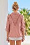 Salmon Color Shirt Collar 3/4 Sleeves Buttoned Waist Tie Back Brodered Cotton Woven Blouse 65 60 - 3