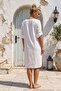 White Pool Collar 3/4 Sleeve Hidden Pocket Lined Brodelee Casual Cotton Woven Dress 105 56 - 7