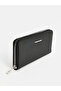 Black Leather Look Women's Wallet - 3