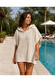 100% Cotton Cream Handwoven Adult Poncho, Hooded Bathrobe & Beach Towel - 6