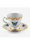 Flores White Gold Gilded Blue Butterfly Porcelain Coffee Cup Set 100 ml - 5