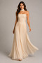 Drapeli Strapless Long Chiffon Evening Dress