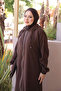 Brown Elastic Zipper Cap with Sleeves - 3