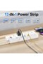 سلك تمديد بطول 1.8 متر مع منافذ USB، شريط طاقة بـ 4 مخارج مع 3 منافذ USB ومنفذ USB-C واحد، E - 2