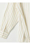 Xside Beige Striped Muslin Oversize Women's Shirt - 8