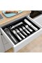 Adjustable Kitchen Drawer Organizer, Expandable Utensil Tray for Silverware, Large Plastic C - 6