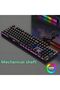 كيبورد العاب ميكانيكي باضاءة خلفية LED من ييليما، 104 مفتاح سريع الاستجابة واجهة USB، كيبورد سلكي مق - 2