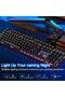 كيبورد العاب ميكانيكي باضاءة خلفية LED من ييليما، 104 مفتاح سريع الاستجابة واجهة USB، كيبورد سلكي مق - 6