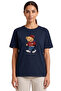 Women's Navy Blue Teddy Bear Printed T-Shirt Life Is a Journey Comfortable Fit Cotton