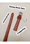 12 mm Compatible Watch Band - Tan Color Flat Model - Silver Color Buckle, (Second Item in the Cart Is 100 Tl.) - 7