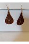 Authentic Wood Balsa Wood Light Coffee Laser Cut Drop Dangle Earrings Size 7X3.5Cm - 2