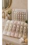 Pearl Laced Embroidered Gift Dowry Box for Bride and Groom, Boxed 100% Cotton Bath Towel Set 50X90 Size 6 Pieces - 3