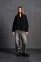 Black Shawl Detailed Oversize Sweatshirt 18162 - 4