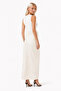 Women's Black/Ecru Side Tie Long Skirt with Slit Detail - 3