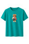Women's Green Retro Teddy Bear Printed T-Shirt Comfortable Fit 100% Cotton - 2