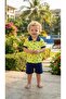 3223 Surf Beach Patterned Polo Neck Bermuda Set - 3