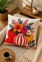 Digital Printed Decorative Throw Pillow Cover 43X43 cm – Modern Patterned Linen Texture - 2