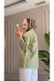 6470 - Stylish Comfortable Skirt and Sleeve Cuff Pattern Detailed Woven Soft Fabric Women's Poplin Shirt - 5