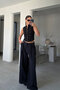Tweed Vest with Zipper Detail - Black - 4