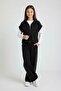 Black Girl's Zippered Zero-Sleeve Vest and Wide-Leg Bottom 3-Piece Set 24772 - 3