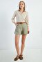 Pleated Belt Detailed Shorts - 3