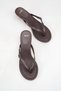 Women's Flip-Flop Detailed Buckle Heeled Sandals Bitter Brown Skin - 4
