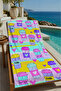 Colorful Summer Drinks Patterned 70X150 Beach Towel - Cotton Bath Towel