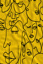 Yellow Ground Linear Abstract Faces Patterned 70X150 Beach Towel - Cotton Bath Towel - 2