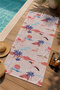 Pink Flamingo Palm Tree and Tropical Coast Patterned 70X150 Beach Towel - Cotton Bath Towel - 3