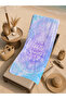 Pastel Purple Blue Batik Text Patterned 70X150 Beach Towel - Cotton Bath Towel - 5