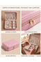 Jewelry Box Organizer Travel Case Necklace Ring Earring Organizer Leather Pink 22Cmx17Cm