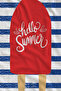 Navy Blue White Striped Red Text Detailed 70X150 Beach Towel - Digital Printed Fade-Resistant Bath Towel - 2
