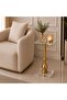 Modern side table with glass top and transparent golden base - 3
