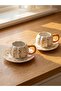 Pumpkin Printed Porcelain Coffee Cup Set for 2 People (W6) - 6