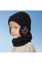 Hat and Scarf Set - Winter Children's Hats 2-in-1 Ages 4-10 Knitted Boys & Girls Outdoor Clothing Scarves One Size Black - 2