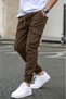 Men's Cargo Pocket Pants Cotton Jogger Pants Elastic Cuff Comfortable Fit