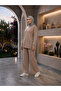 Women's Islamic Clothing Modal Fabric Crew Neck Tunic Top and Bottom Set - 4