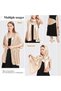 Women's satin shawl apricot pink 65x220cm elegant evening/party. - 4