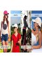 Women's cross ponytail cap rose red quick-dry mesh. - 5