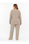 Ribbed Knit Cotton Flared New Season Plus Size Homewear - 5