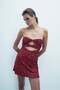 Nerissa Sequined Mini Dress Red - 3