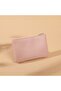 Mini PU zip wallet pink textured coin/key women's. - 2