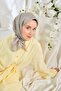 Twill Silk Scarf Geometric Pattern Gray