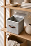 Gray Felt Lid Cube Box 30 X 30 X 30 cm – Leather Handle, Foldable, Multi-Purpose Storage and Organizer Box - 2