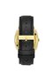 Men's Gold Stainless Steel Watch, Black Leather Band | Trn-Ss45 - 5